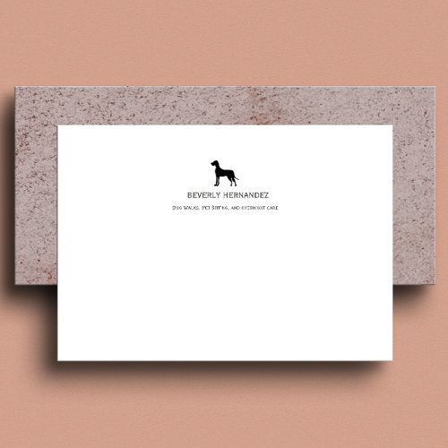 Black Great Dane Dog Walker Elegant Monogram  Note Card