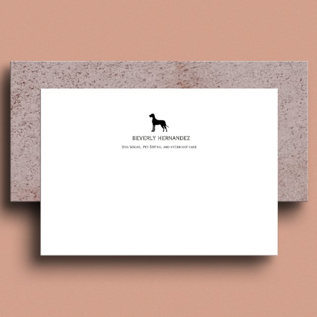 Black Great Dane Dog Walker Elegant Monogram  Note Card (Creator Uploaded)