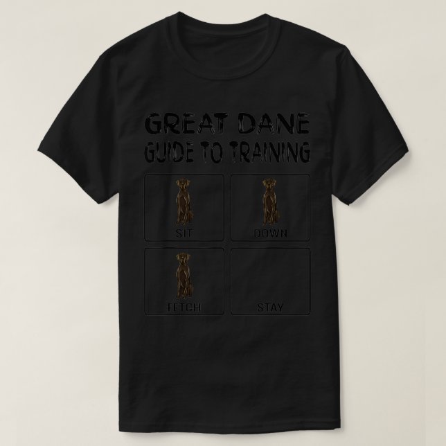 Black Great Dane Guide To Training Dog fresh eggs  T-Shirt (Design Front)
