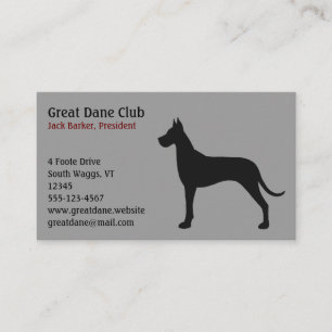 Black Great Dane Silhouette Business Card