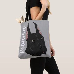 Black Great Dane Tote Bag