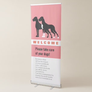 Black Great Dane Welcome Retractable Banner