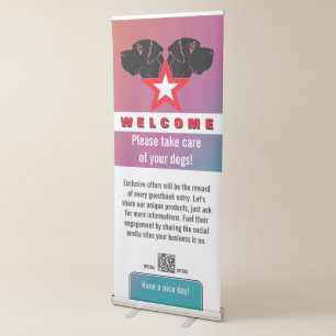 Black Great Dane Welcome Retractable Banner