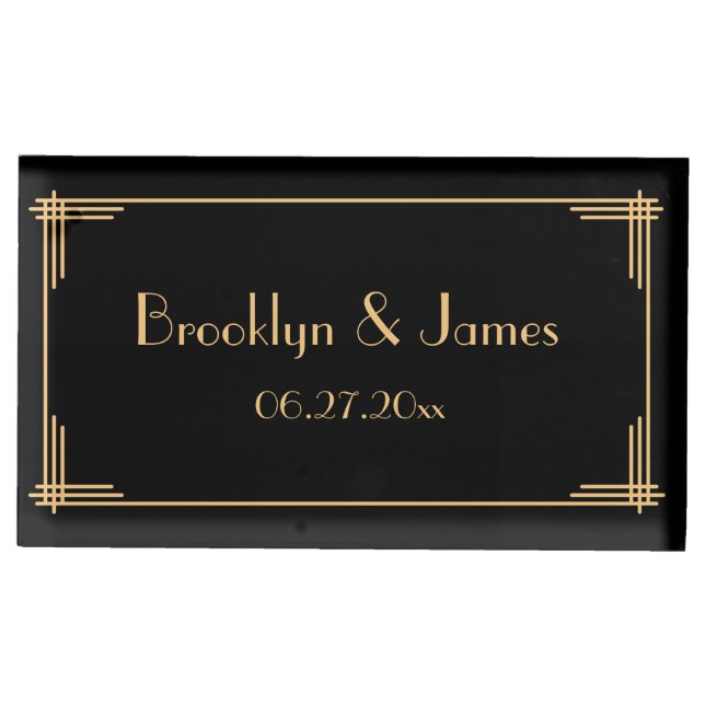 Black Great Gatsby Art Deco Table Card Holders (Front)