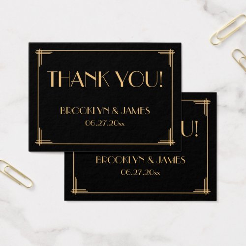 Black Great Gatsby Art Deco Wedding Favor Tags