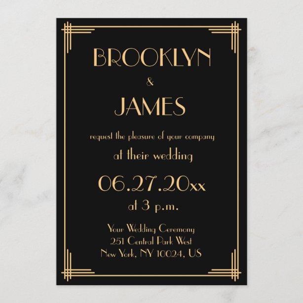 The Great Gatsby Wedding Invitations 100 Satisfaction Guaranteed