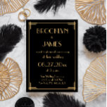 Black Great Gatsby Art Deco Wedding Invitations at Zazzle