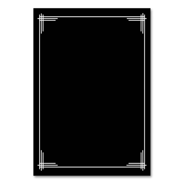 Black Great Gatsby Art Deco Wedding Place Cards