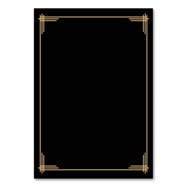 Black Great Gatsby Art Deco Wedding Place Cards