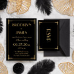 Black Great Gatsby Art Deco Wedding Rsvp Card at Zazzle