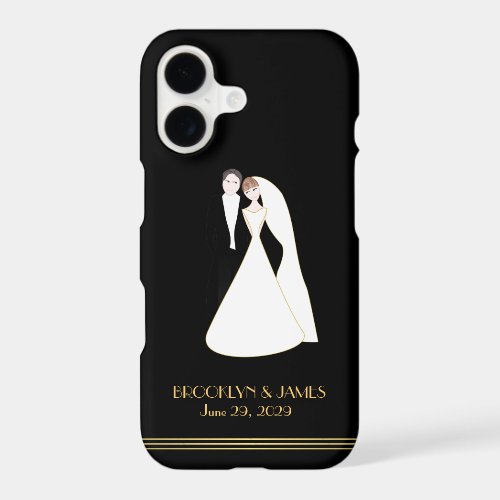 Black Great Gatsby Wedding iPhone Case
