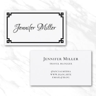 Black Greek Key Minimalist Business Card
