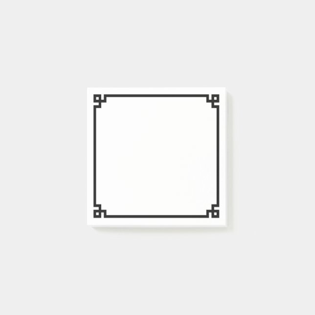 Black Greek Key Ornamental Border Post-it Notes (Front)