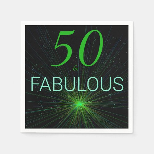 Black green 50  Fabulous Birthday Party Paper Napkins
