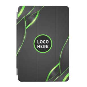 Black & Green Abstract Fluid Design Add Logo iPad Mini Cover