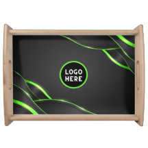 Black & Green Abstract Fluid Design | Add Logo