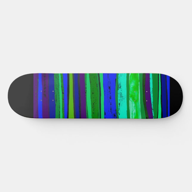 Black, green and blue stripes skateboard (Horz)