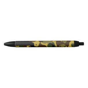 Black, green and brown camouflage design pen