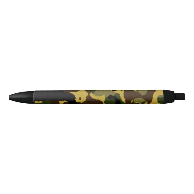 Black, green and brown camouflage design pen (Front)