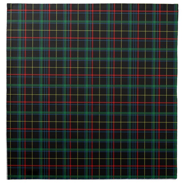 Black, Green and Red Tartan Napkin (Front)