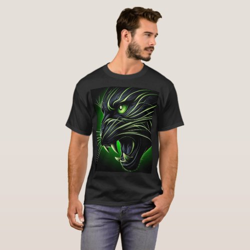BLACK GREEN ANIMAL SAVAGE PANTERA T_Shirt