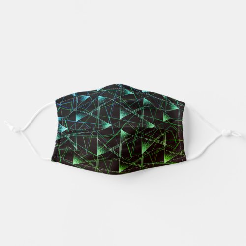 Black Green Blue Pattern Abstract Unique Geometric Adult Cloth Face Mask