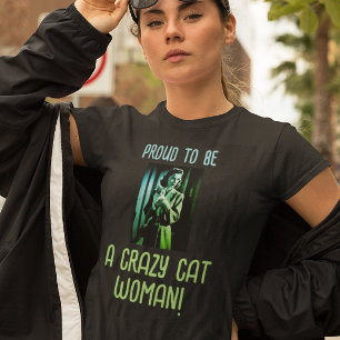 Black Green Blue Personalized Crazy Cat Woman Tri-Blend Shirt