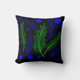 Black Green Blue Simple Throw Pillow