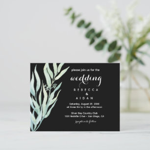 Black Green Botanical Wedding Invitation