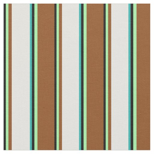 Black, Green, Brown, Light Cyan & Light Sea Green Fabric