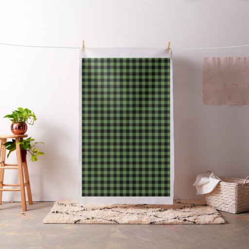 Black Green Buffalo Plaid Pattern | Lumberjack Fabric