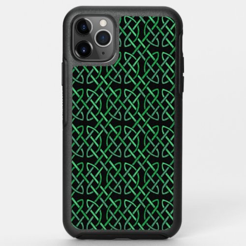 Black  Green Celtic Knot Pattern OtterBox Symmetry iPhone 11 Pro Max Case