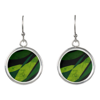 Black & Green Charm Bracelet Earrings