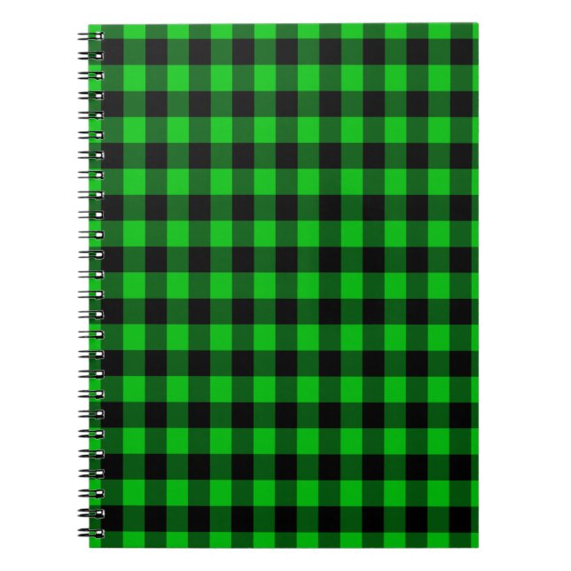 Black Green Check Notebook (Front)
