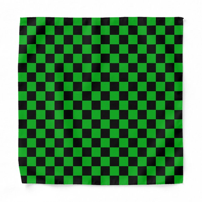 Black Green Chess Bandana (Front)