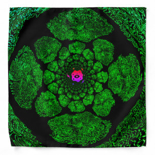 Black Green Cosmic Fractal Bandana