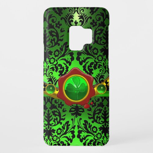 BLACK GREEN DAMASKSHAMROCKRED WAX SEAL MONOGRAM Case_Mate SAMSUNG GALAXY S9 CASE