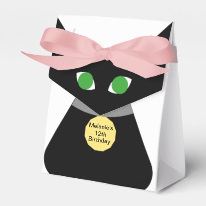 Black Green-eyed Cat Favor Box