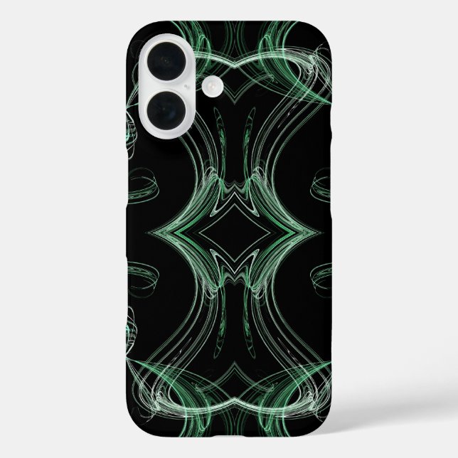 Black & Green  Fractal phone Case (Back)