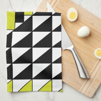 Black Green Geometric Triangle Rectangle Pattern