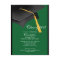 Black Green Grad Cap Graduation Party Invitation