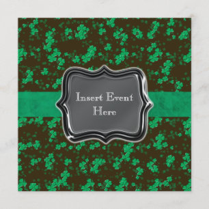 Black green Irish wedding party Invitation