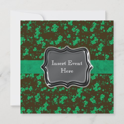 Black green Irish wedding party Invitations