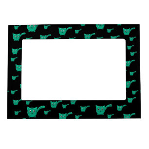 Black & Green Kitty Pattern Magnetic Frame