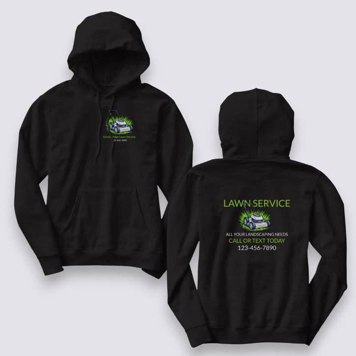 Black Green Lawn Care And Service Professional Hoodie