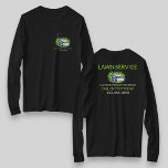Black Green Lawn Care and Service Professional T-Shirt<br><div class="desc">Stand out on every job with this bold black lawn care crew shirt,  featuring bright green and white text in modern Lato font. Perfect for teams or solo pros,  it combines professional branding with high-contrast visibility to help your service get noticed and remembered.</div>