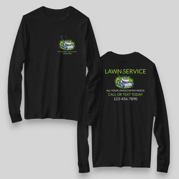 Black Green Lawn Care And Service Professional T Shirt