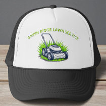 Black Green Lawn Care and Service Professional Trucker Hat
