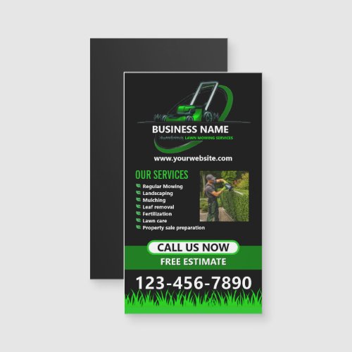 Black Green Lawn Care Landscaping Fridge Magnet