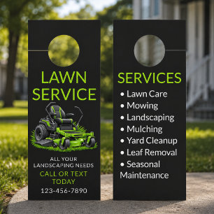 Black Green Lawn Care Riding Lawn Mower Door Hanger